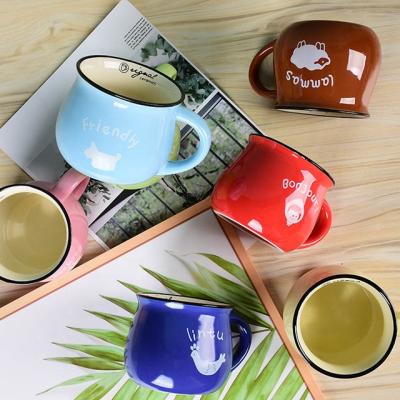 China Wholesale Personality Coffee Mug Drinkware Milk Water Stocked Ceramic Colorful Mug For Home Office Party for sale