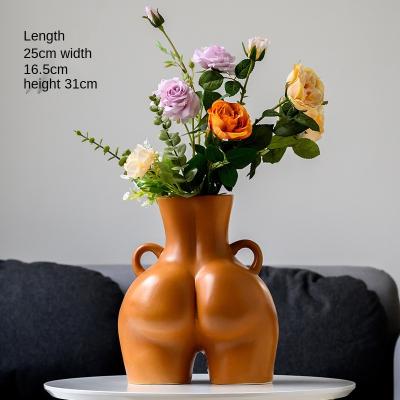 China Minimalist Factory Directly Sell Nordic Porcelain Female Body Art Ceramic Flower Vase For Indoor Home Decoration for sale