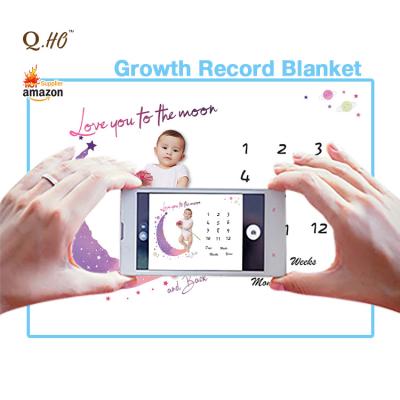 China Viable Custom Newborns Fleece Baby Boy Girl Polyester Flannel Photo Infant Animal Super Soft Customized Milestone Blanket for sale