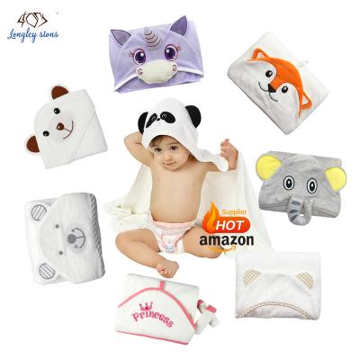 China Custom Wholesale QUICK DRY Custom Cute Animal Eco Friendly Soft Factory Logo Hooded Baby Poncho Baby Bath Towel Set Organic Bamboo Set for sale