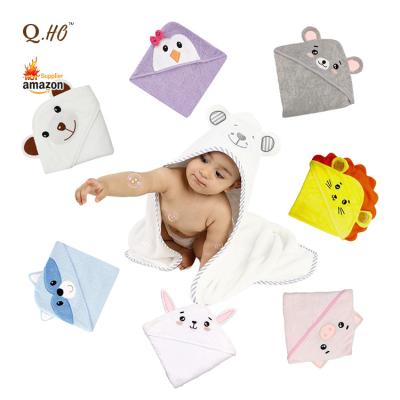 China 100% Design 100% Universal Wholesale Hot Sale Baby Bamboo Animal Hooded Towel 90*90cm Cute Unisex Hot QUICK DRY for sale