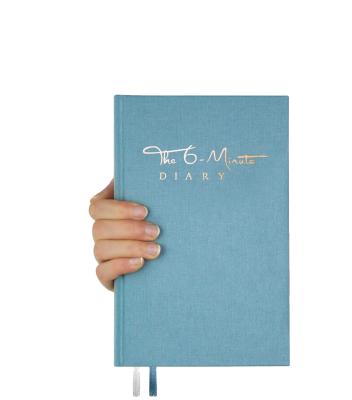 China Wholesale Personal Diary Hot Foil Simple Design Hardcover Book Stamping Canvas Cover Personal Diary With Two Ribbons for sale