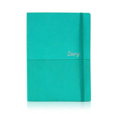 China 2021 Soft Leather Embossing Flush Cut Logo A5 Thermo PU Diary Diary Softcover Softcover With Elastic Band for sale