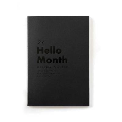 China Printed Quilting Practical Monthly Planner 2021 Binding PVC Jacket Cover Custom Planner With Hot Stamp for sale