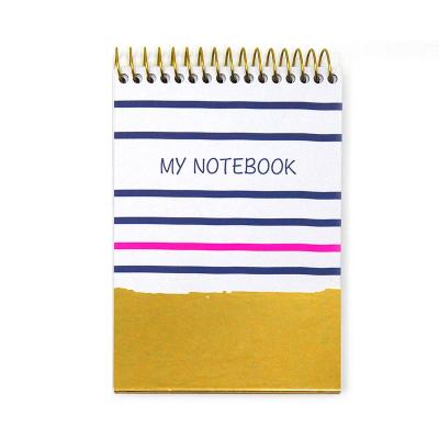 China Printed My Notebook Stamping Foil Gold Spiral Custom Spiral Notebooks A6 Notepad for sale