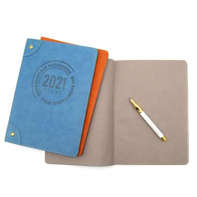 China Printed A5 Week To Watch Diaries Promotional Planner PU Leather Diary With Hot Stamping Logo for sale