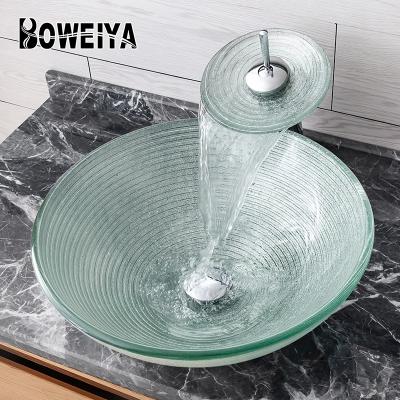 China Modern Minimalist Luxury Hotel Vanity Glass Bowl Sets Vanity Table Top Washing Basin Bathroom Sink European White Vessel for sale