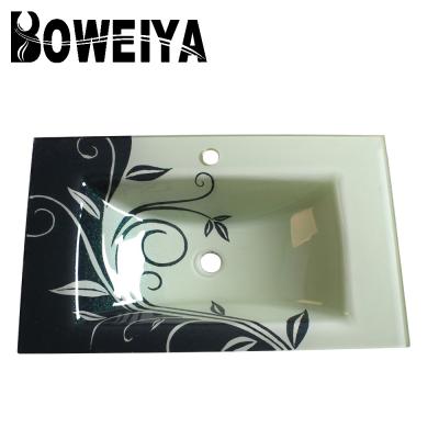 China Wholesale Modern Modern Foshan Boweiya Tempered Glass Vanity Top for sale