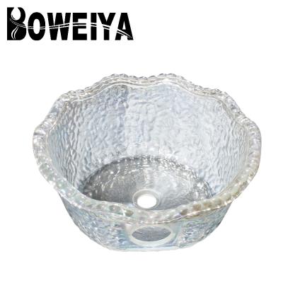 中国 Luxury Single Foot Style Glass Spa Sink White Pedicure Bowl With Drain 販売のため