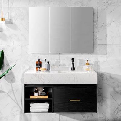 China Modern Bathroom Vanity Hotel Boweiya Washroom Countertops Toilet Sink Unit Basin Wooden Mirror Cabinet Luxury Marble for sale