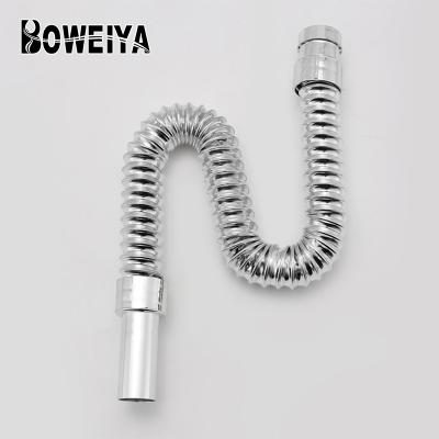 China Modern Hot Selling S-Shaped Drain Elbow Sink Pipe Scope Series Bathroom High Quality Silver Water Drainage Basin for sale