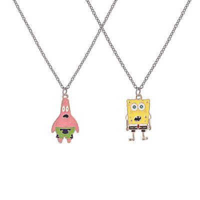 China TRENDY Sponge Baby Paida Star Puzzle Necklace Personalized All-match Couple Men and Women Hip Hop Jewelry Pendant Necklace for sale