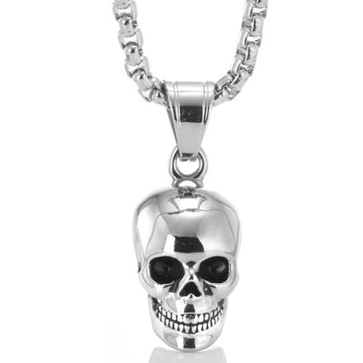 China European and American titanium steel skull ghost retro stainless steel hyperbole men's punk pendant head necklace for sale