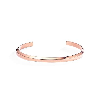 China TRENDY Rose Gold Simple DW Couple Bracelet Female Titanium Steel C Shape Opening Bracelet Hand Male Jewelry for sale