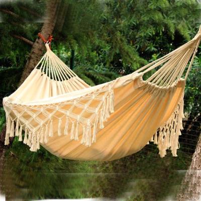 China Extra Large Hammock Cream White Pure Cotton 2m Hammock for sale