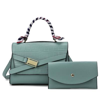 China Factory daily online shopping china 2 in 1 wallet bag set brand women shoulder bags pu leather high quality handbags for sale