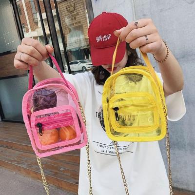 China Wholesale Lady Fashion Transparent Fashion Clear PVC Tote Handbag Small Cross - Body Bag for sale