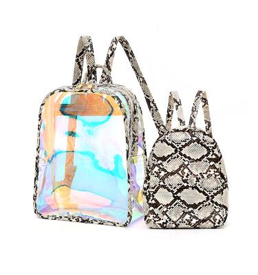 China Custom Hot Selling Clear Waterproof Women's Small Serpentine Backpack Waterproof for sale