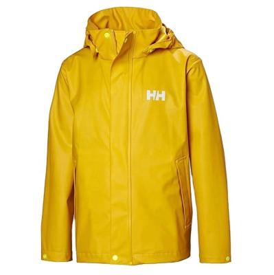 China Fashion Breathable High Quality Casual Raincoat Yellow PU Raincoat for sale