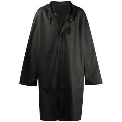 China Customized Overall Style PU Material Breathable Raincoat Buttons Long Shirt Raincoat Poncho for sale