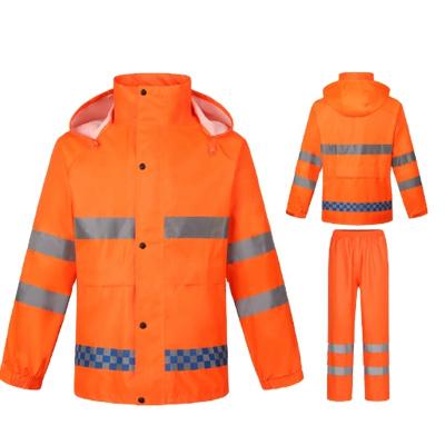 China Reflective Brand Waterproof Windproof High Gloss Waterproof Suits Motorcycle Outdoor Raincoat for sale