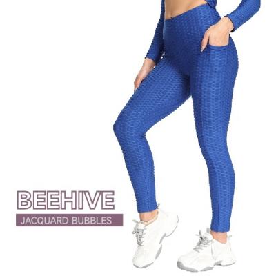 China Breathable the latest honeycomb super elastic sports fitness yoga pants for lifting buttocks and losing weight for sale