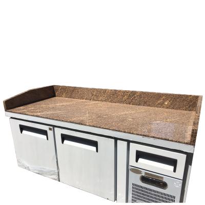 China Custom commercial marble countertop pizza table salad table operation table cabinet refrigerator for sale