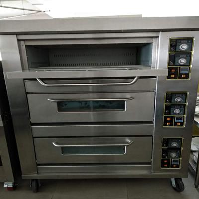 China Bread Junjian Factory Equipment Free Baking Gas Or Electric 1/2/3 Layer Deck Oven With Steam for sale