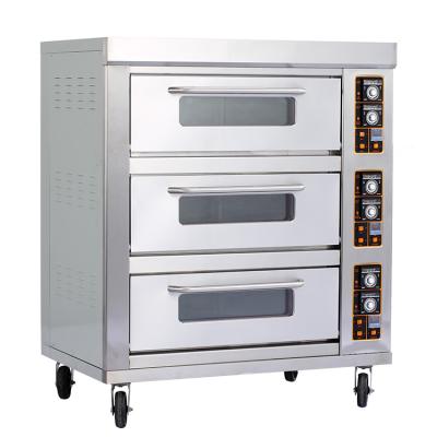 China Junjian 3 Deck 9 Trays Electric Industrial Commercial Multifunctional Cake Oven Price Pizza for sale