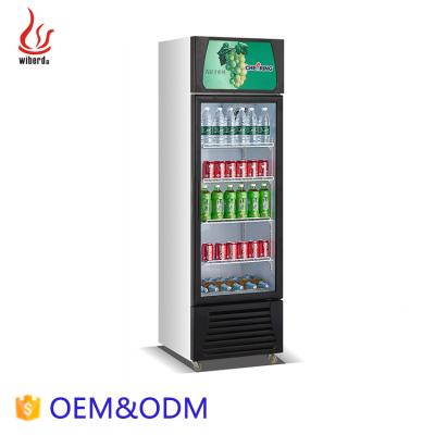 China Wiberda Multi Deck Frozen Single-temperature Beverage Display Fridge Upright Cooler Glass Door Fridge for sale