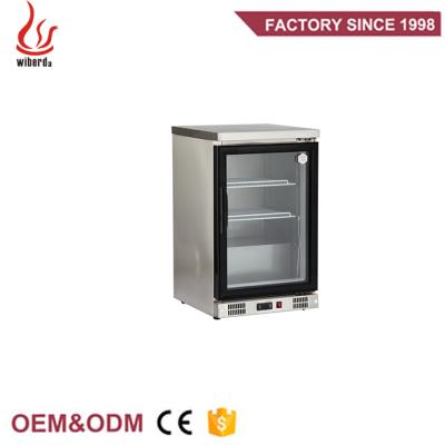 China Wiberda American Standard Single-temperature Supermarket Display Beverage Showcase Single Door Kitchen Fridge for sale