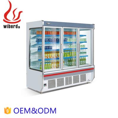 China Single-temperature Junjian Wall Mount Canton Glass Refrigeration Equipment Cold Display Cases Beverage Refrigerator for sale