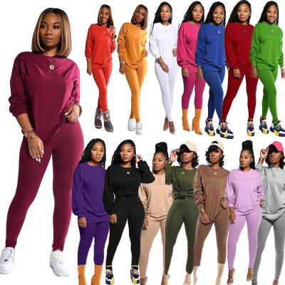 China 2020 Fashion Autumn Anti-Static Casual Sets For Women's Legging Two Piece Set Clothing for sale