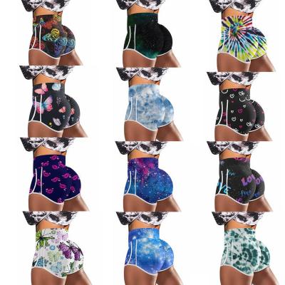 China Plus Size Printed Letters Women's Booty High Waist Women Gym Biker Ladies Pattern Cartoon Knitting Hot Shorts for sale