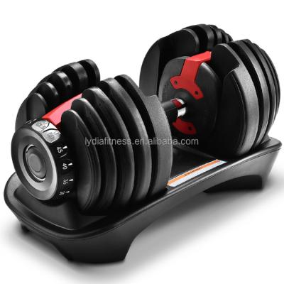 China Dumbell Set Dropshipping Wholesale 24kg 52.5Lb Fitness Equipment 552 Smart Adjustable Dumbbell Grip Rack Set for sale