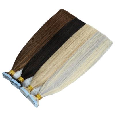 China Good Quality PureVirgin Silky Straight Wave Tape In Hair 613# Hair Extensions One Distributor Cuticle Aligned 100% European Tape Human Virgin Hair for sale