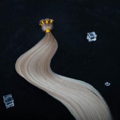 China PureVirgin H#B18-60A Silky Straight Hand Tied Hair Weft Double Color Double Color Hair Suitable Dead Wave Hair Extension For Wholesale Prices for sale