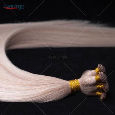 China Silky Straight Wave PureVirgin Manufacture H#60A Full And Soft 100% Virgin Hair Good Quality Hand Tied Hair Weft From Best Factory for sale