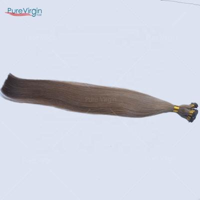 China PureVirgin Factory H#08 2021 Wave PureVirgin Factory H#08 2021 Hand Tied 100% European Hand Tied Hair Weft Silky Straight Remy Aligned Human Hair for sale