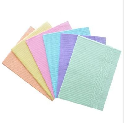 China PE film*1 dental bib Lap Cloths half wood pulp paper*2+ for sale