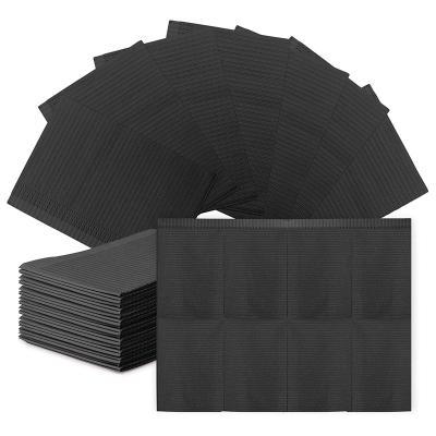 China 2 ply paper + 1 ply poly or 1 ply paper+ 1 ply beauty salon poly spikes disposable colored tattoo pad product waterproof dental bibs black non woven for sale