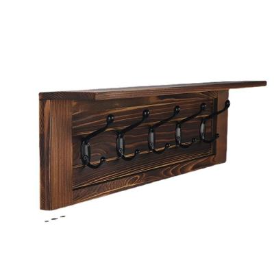 China Rustic Stylish Sustainable Shelf with 5 Hooks - Perfect Main Rack and Towel Rack to Simplify Your Home Coat Hooks for sale