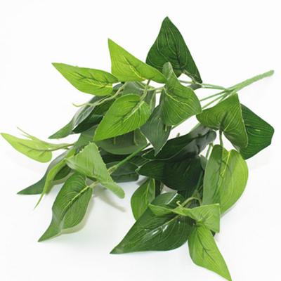 China Eco - Friendly Potted Wall Flower Assorted Materials With 7 Scallop Forks Leaves Artificial Plants Trees for sale