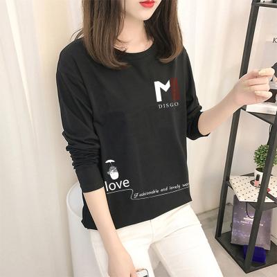 China Anti-Wrinkle Amazon Hot Selling Knitted Cotton Stripped Vintage Plus Size Custom Womens Long Sleeve T-Shirt for sale