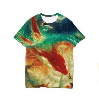 China Anti-pilling new style custom free sample 3d printed tee curved edge cheap wholesale t shirts for sale