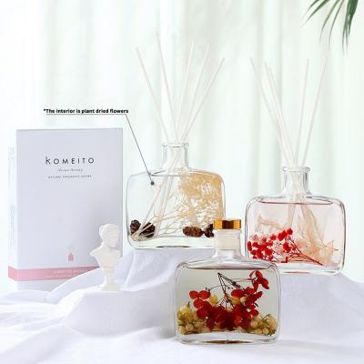 China Best Selling Plants 200ml Liquid Reed Packaging Boxes Fragrance Reed Diffuser Natural Glass Bottle Decorative Rattan Sticks for sale