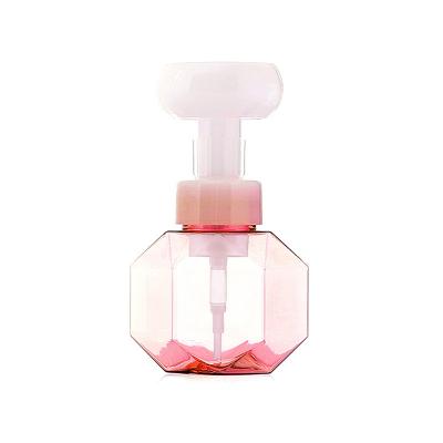 China Custom Soap Dispenser 300ml Shampoo Liquid Soap Dispenser Double Flower Logo Pp Cosmetic Packing Plastic Soap Shape Foam FoamingShower Gel Foam Bot Pump for sale