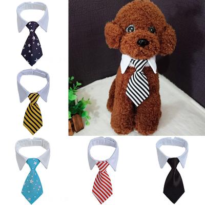 China Personalized Striped Dog Bow Tie Animal Striped Intellectual Bowtie Collar Pet Adjustable Neck Tie Dog Necktie For Party Wedding for sale