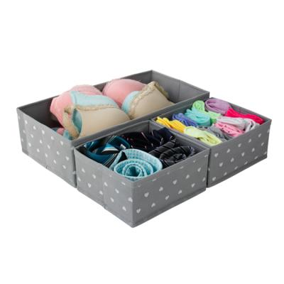 China Workable Folding Storage Box Closet Dresser Drawer Organizer 3 Divider With Drawers For Underwear Sock for sale