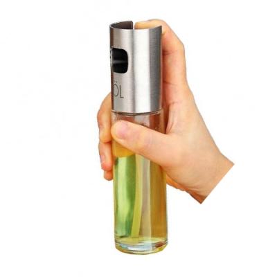 China Viable Glass Oil Spray Bottle With Scale Stainless Steel Spray Pot Brush Oil Field Bottle Seasoning Set for sale